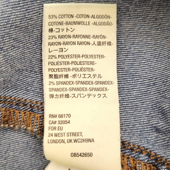 Free People Jeans Women's 28 Blue Pull On Mid Rise Flare Festival Boho Hippie - Picture 9 of 9